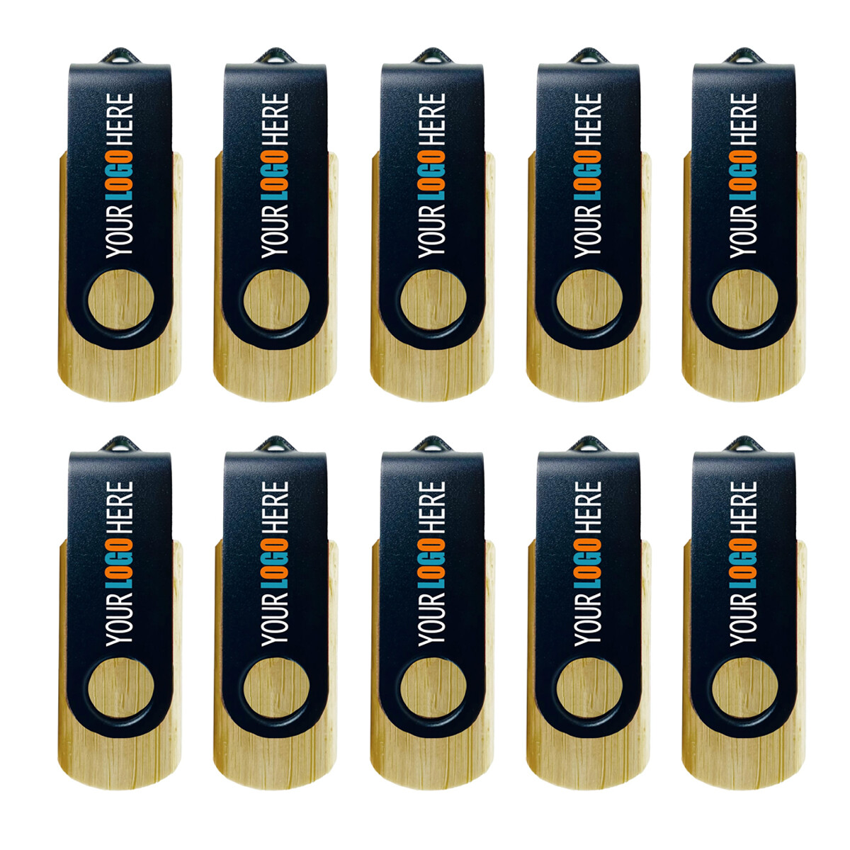 Lot 50PCS 1/2/4/8/16GB Wood Swivel USB Flash Drive Thumb Memory Disk Custom Logo