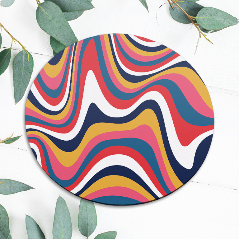 Groovy Ripple 70's Retro Waves Mouse Pad Mat Office Desk Table Accessory Gift