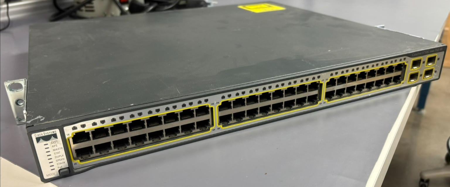 Cisco Catalyst (WS-C3750G-48PS-S) 48 Ports PoE Gigabit Ethernet Switch
