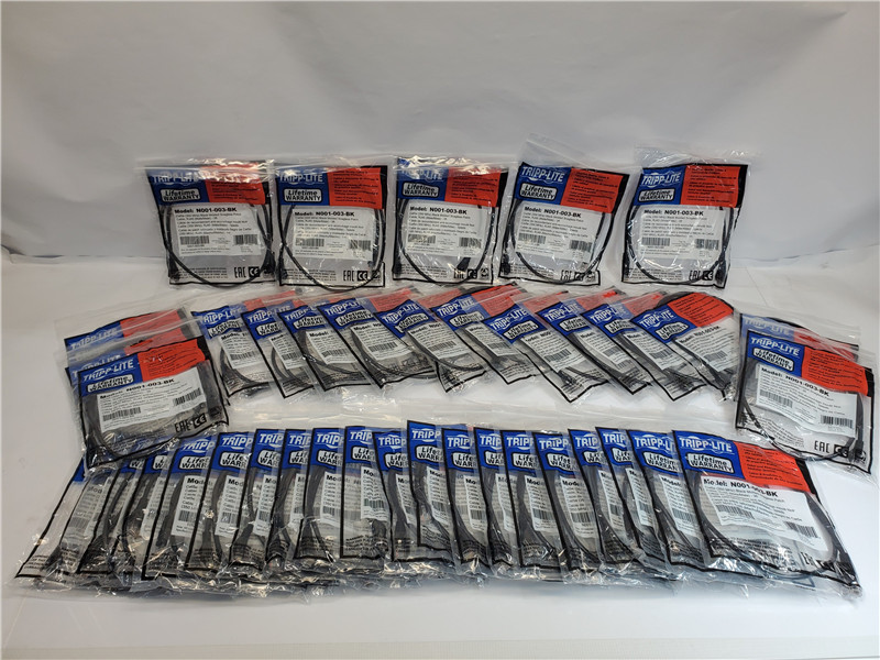 Tripp Lite N001-003-BK Cat5e 3ft Black Patch Cable Lot of 40 New