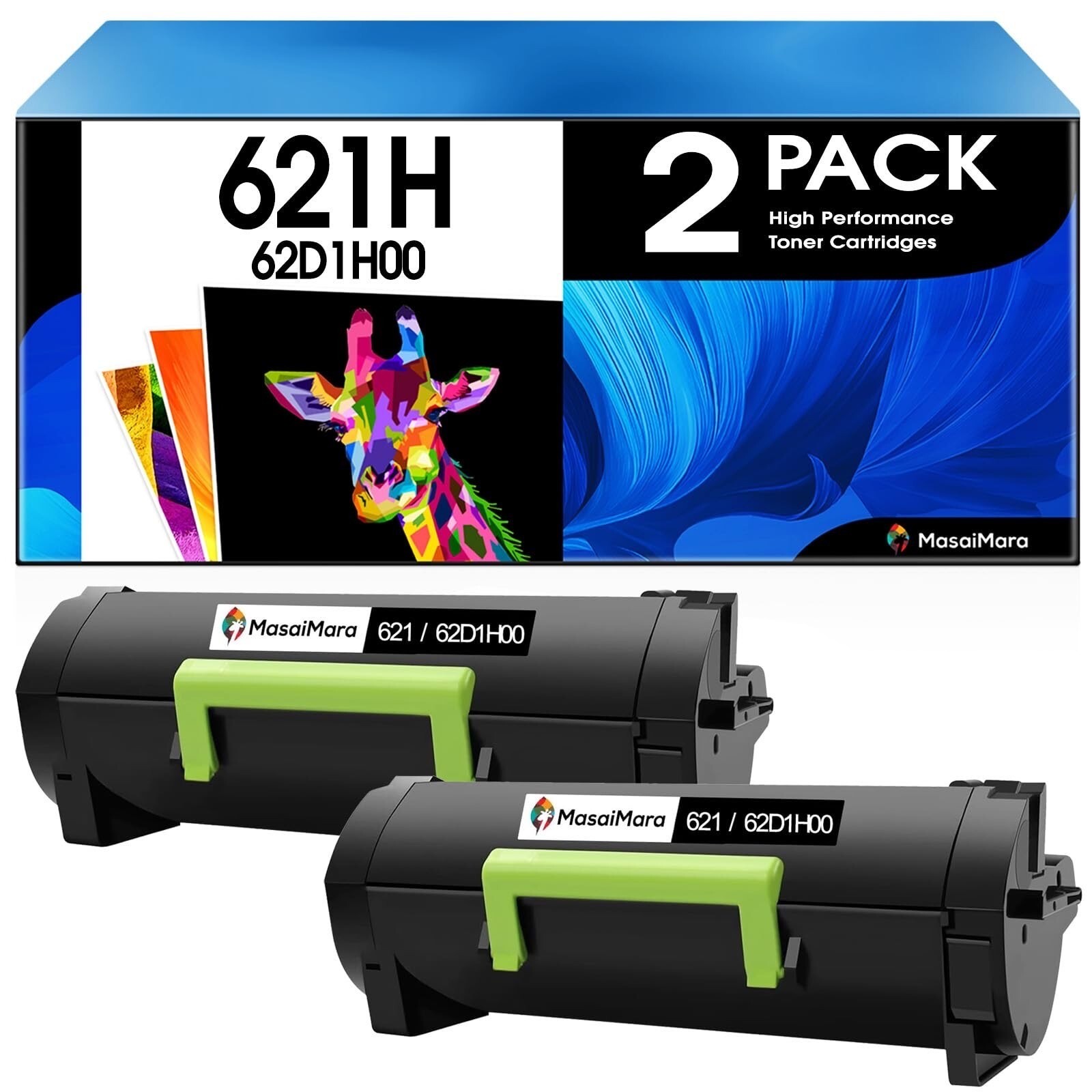 ** NEW Lexmark Toner | 621H / 62D1H00 | Black | High Yield | Compatible | 2-Pack