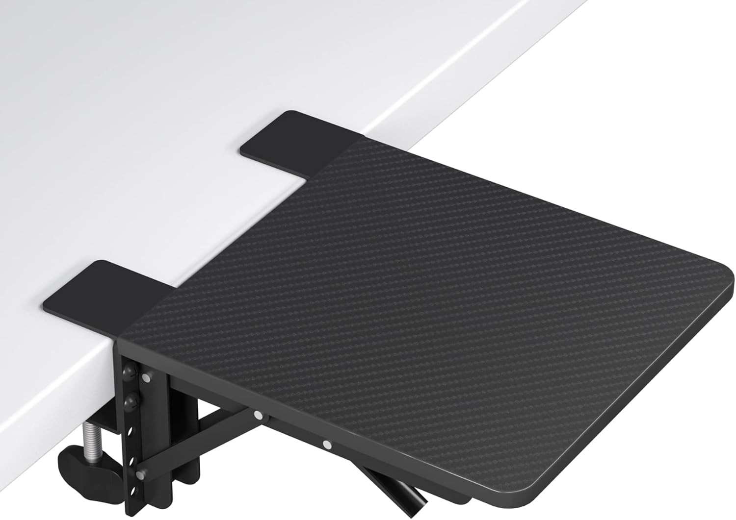 Ergonomic Desk Extender Tray, 9.5"X9.1" Table Mount Arm Wrist Rest Shelf, 90°Fol