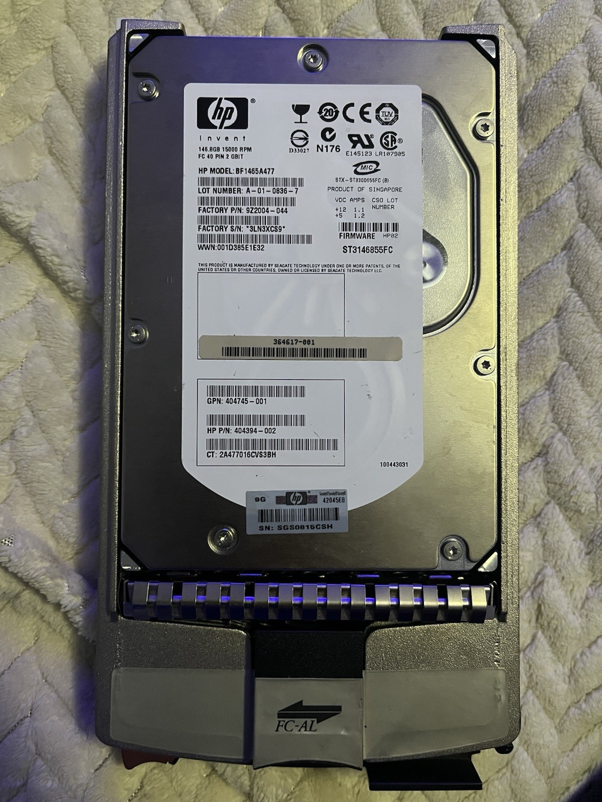 HP 146.8GB Hard drive