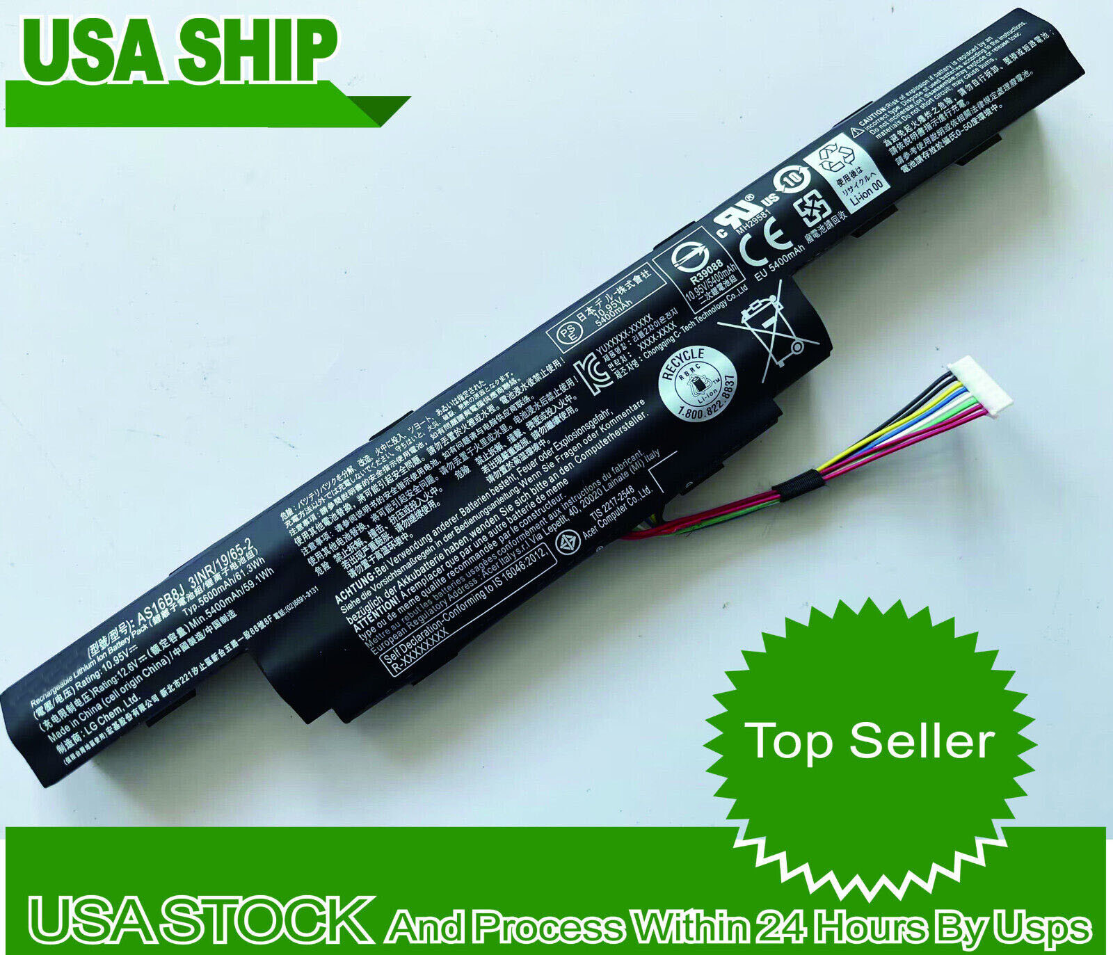 New Genuine AS16B8J Battery for Acer Aspire E5-575G E5-575G-53VG 15.6" 5600mah
