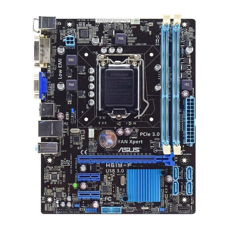 For ASUS H61M-F motherboard H61 LGA1155 2*DDR3 16G DVI+VGA UATX Tested ok