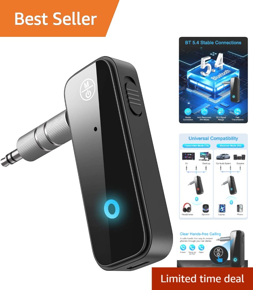 Bluetooth 5.4 Adapter: 2-in-1 Receiver/Transmitter for Superior Audio Quality