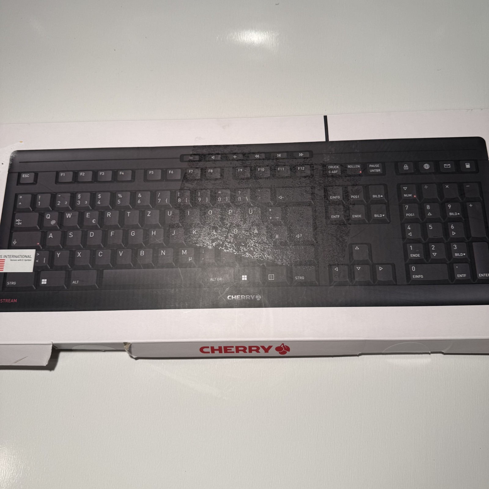 CHERRY JK8500EU2 Stream 104-key SX Scissor Mechanism Wired Keyboard - Black