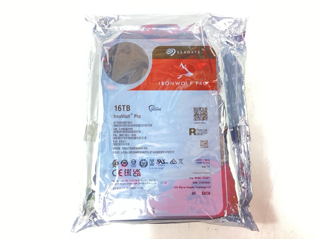 Seagate 16TB IronWolf Pro 7200 rpm SATA III 3.5" Internal NAS HDD - ST16000NT001