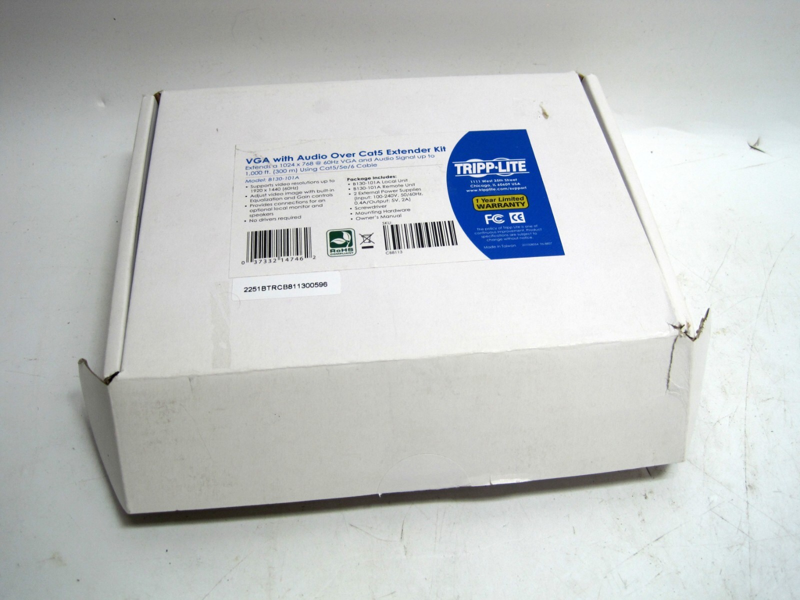 Tripp Lite B130-101A VGA + Audio Over Cat5 Extender Kit Local & Remote NEW
