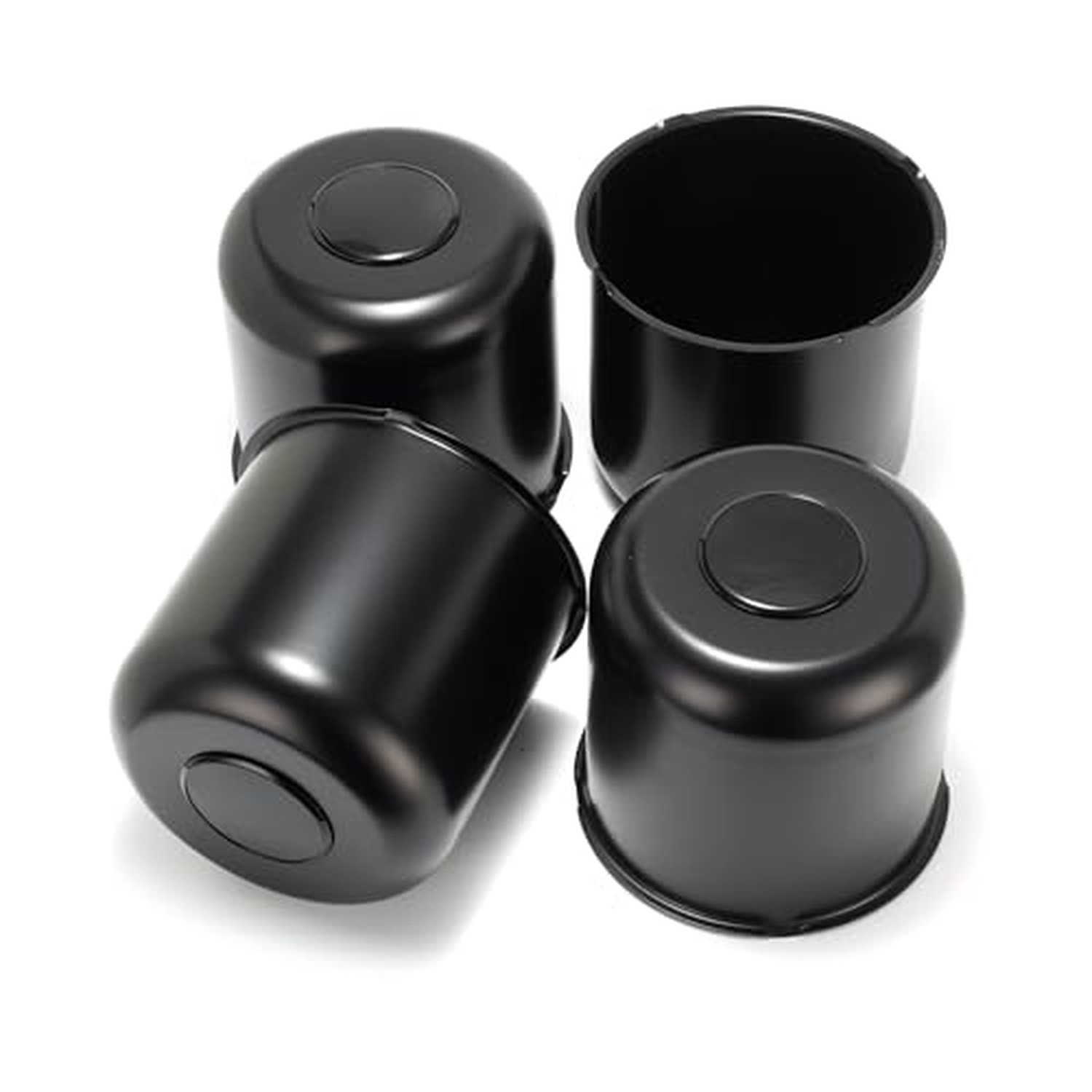 4 Pcs 5.15" Push Through Wheel Center Hub Caps Matte Black OD:5.15" H:4.95"
