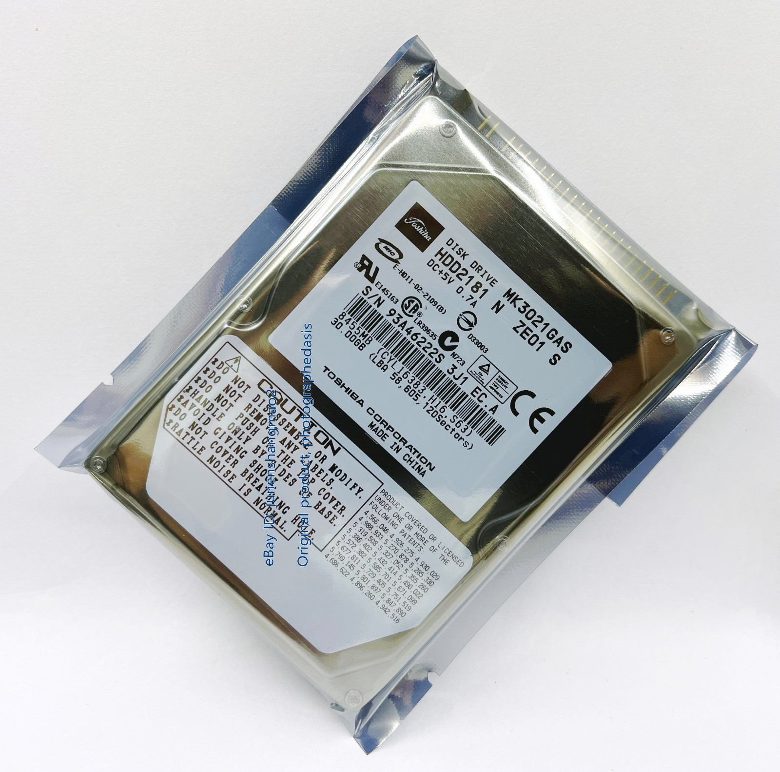 Toshiba 30GB MK3021GAS HDD2181 2.5-inch IDE Internal Hard Drive