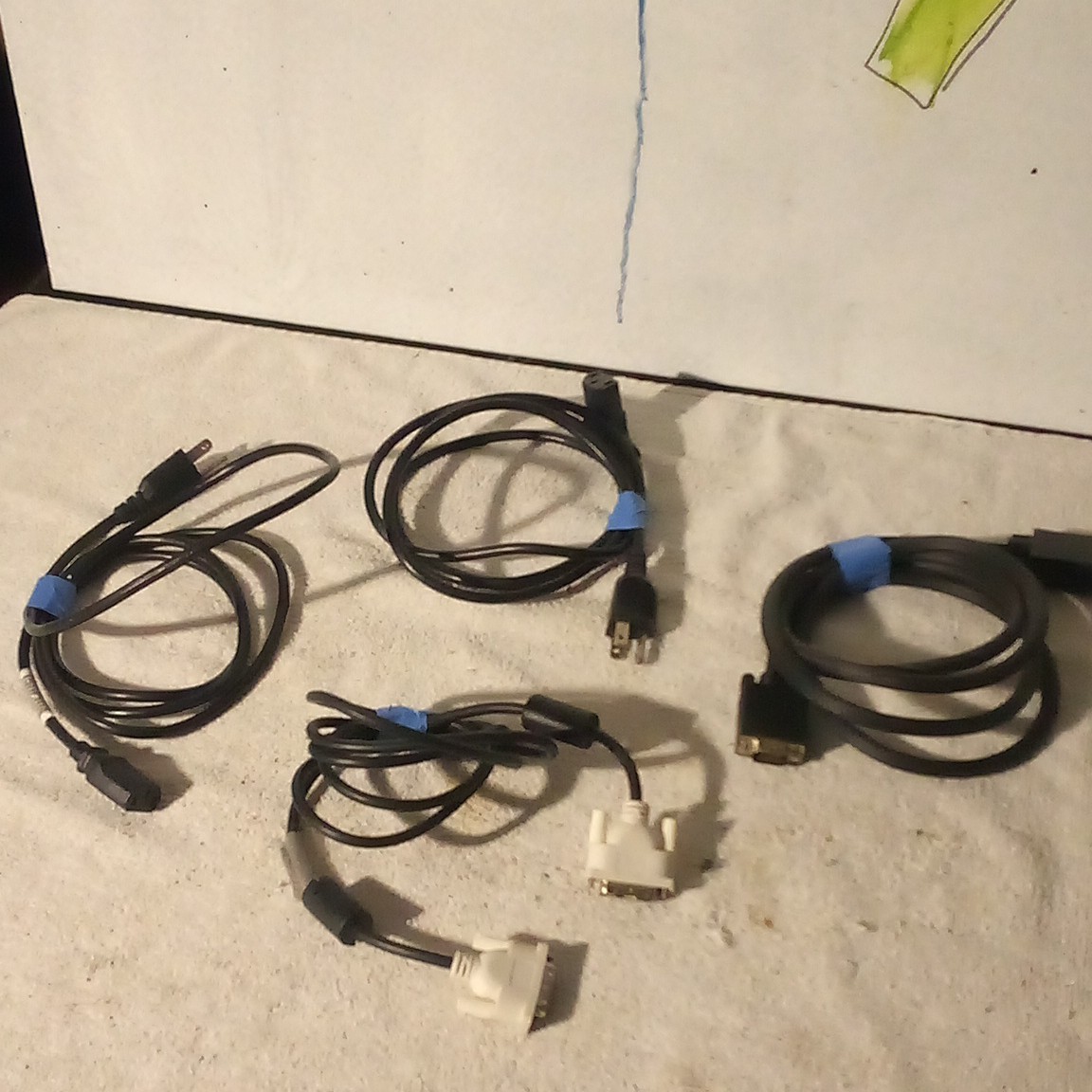 Lot Mixed Computer Cables: 6ft IEC C13/C14 Power Cords, VGA & DVI, Ferrite