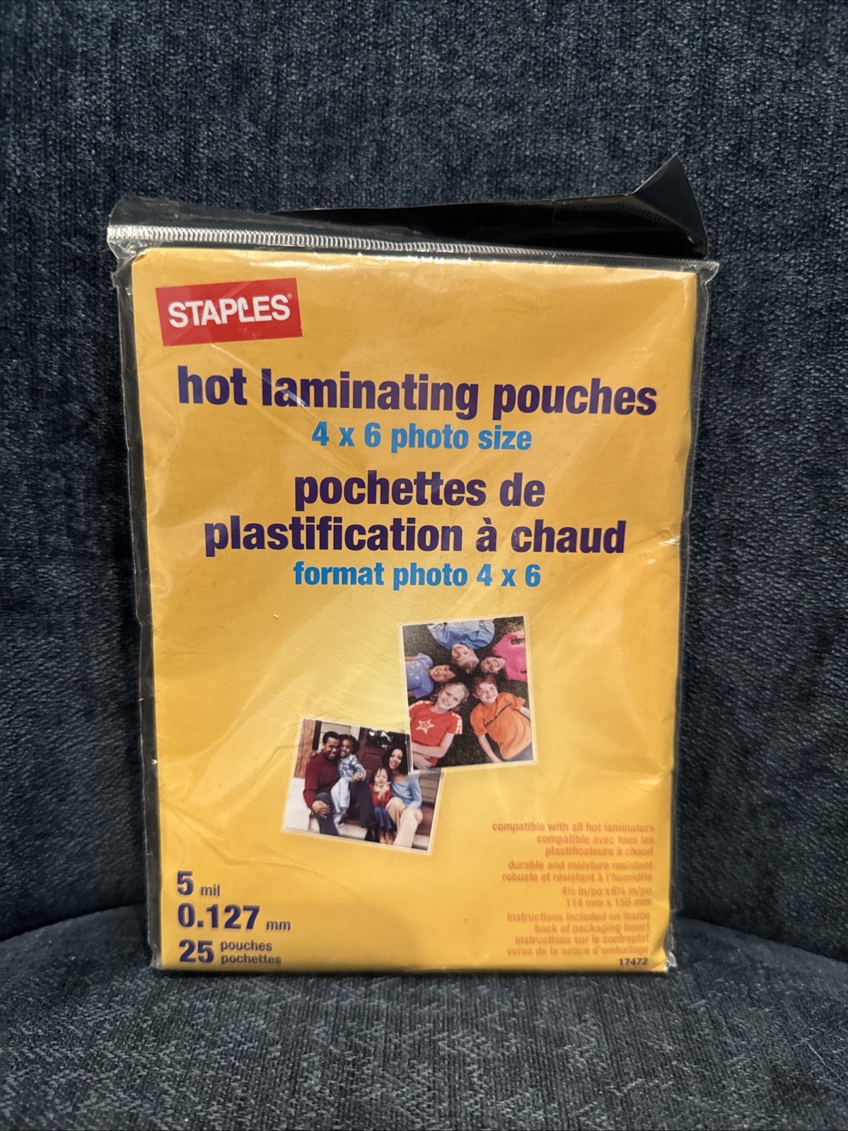 New  Staples Thermal Pouches, Photo (4" x 6"), 25/Pack (17472)