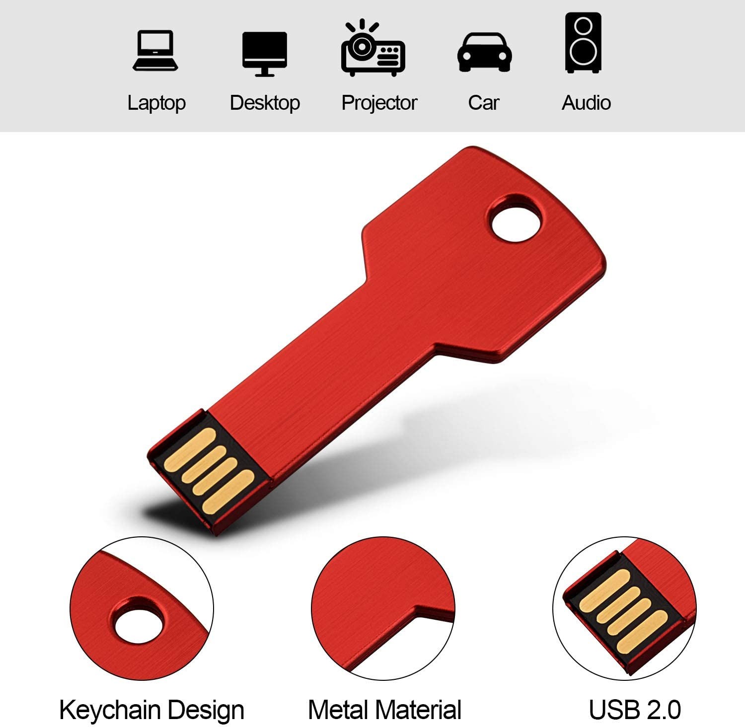 32GB Metal Key Shape USB2.0 Flash Drive Thumb Pen Drive Memory Stick Storage Lot