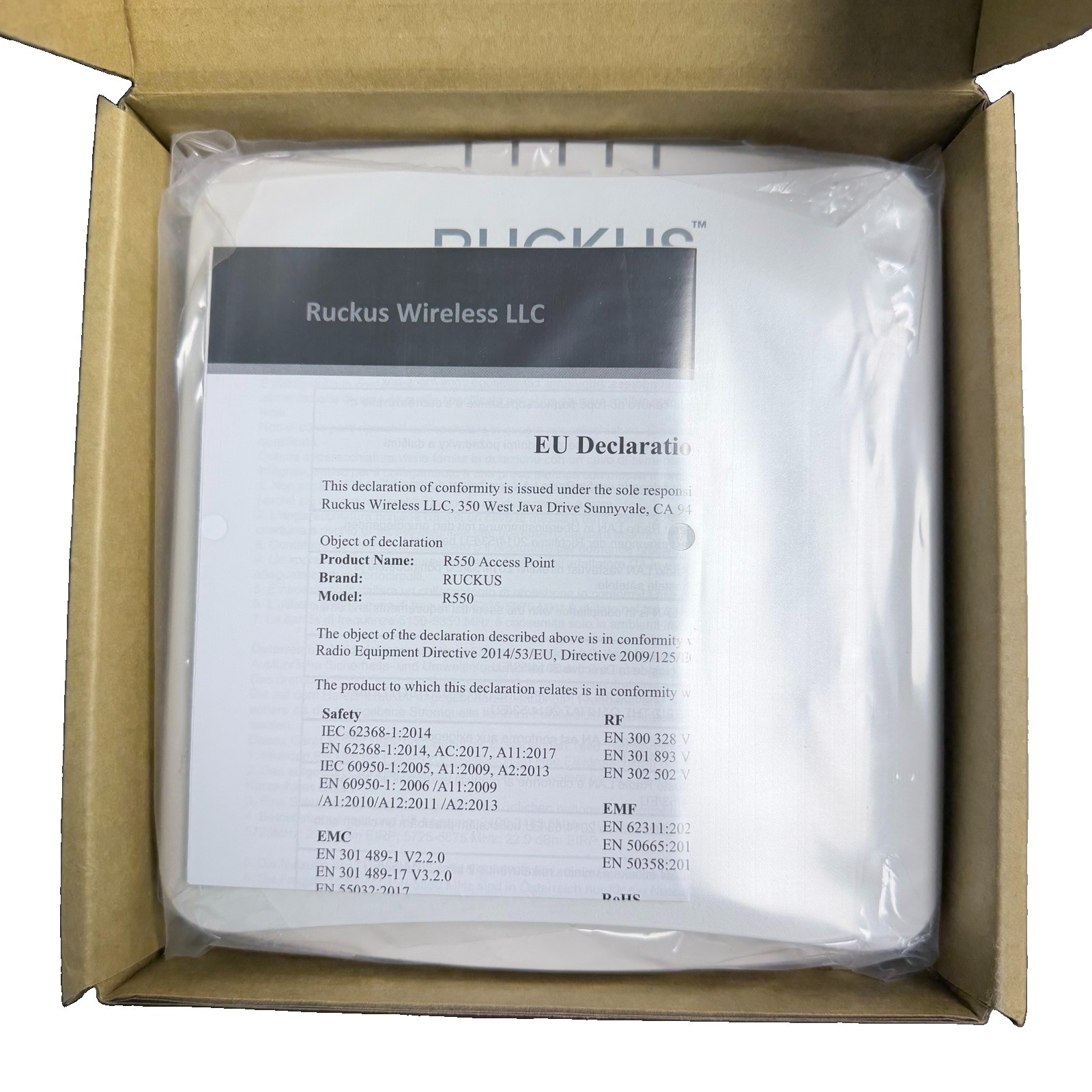 New Ruckus R550 UNLEASHED WiFi 6 Access Point - 9U1-R550-US00