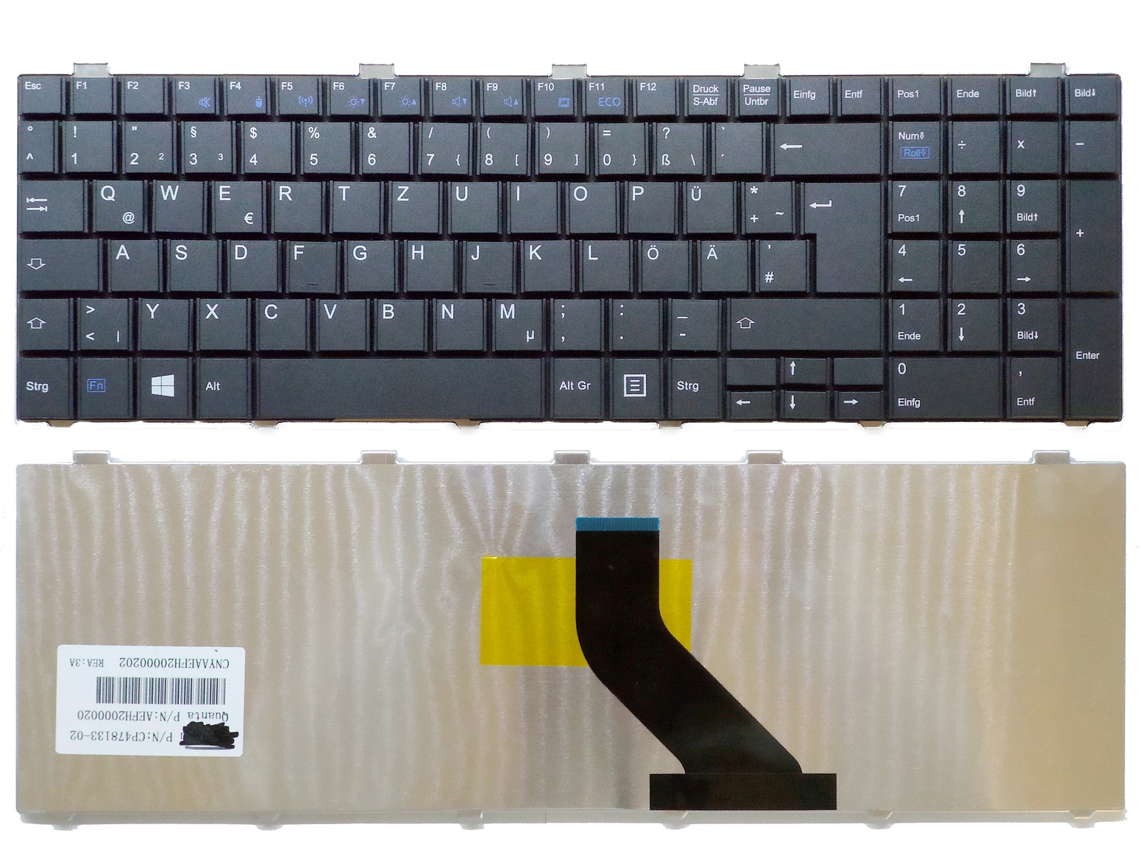 Fujitsu Lifebook AH530 A530 A531 AH531 AH512 A512 + Frame DE QWERTZ Keyboard