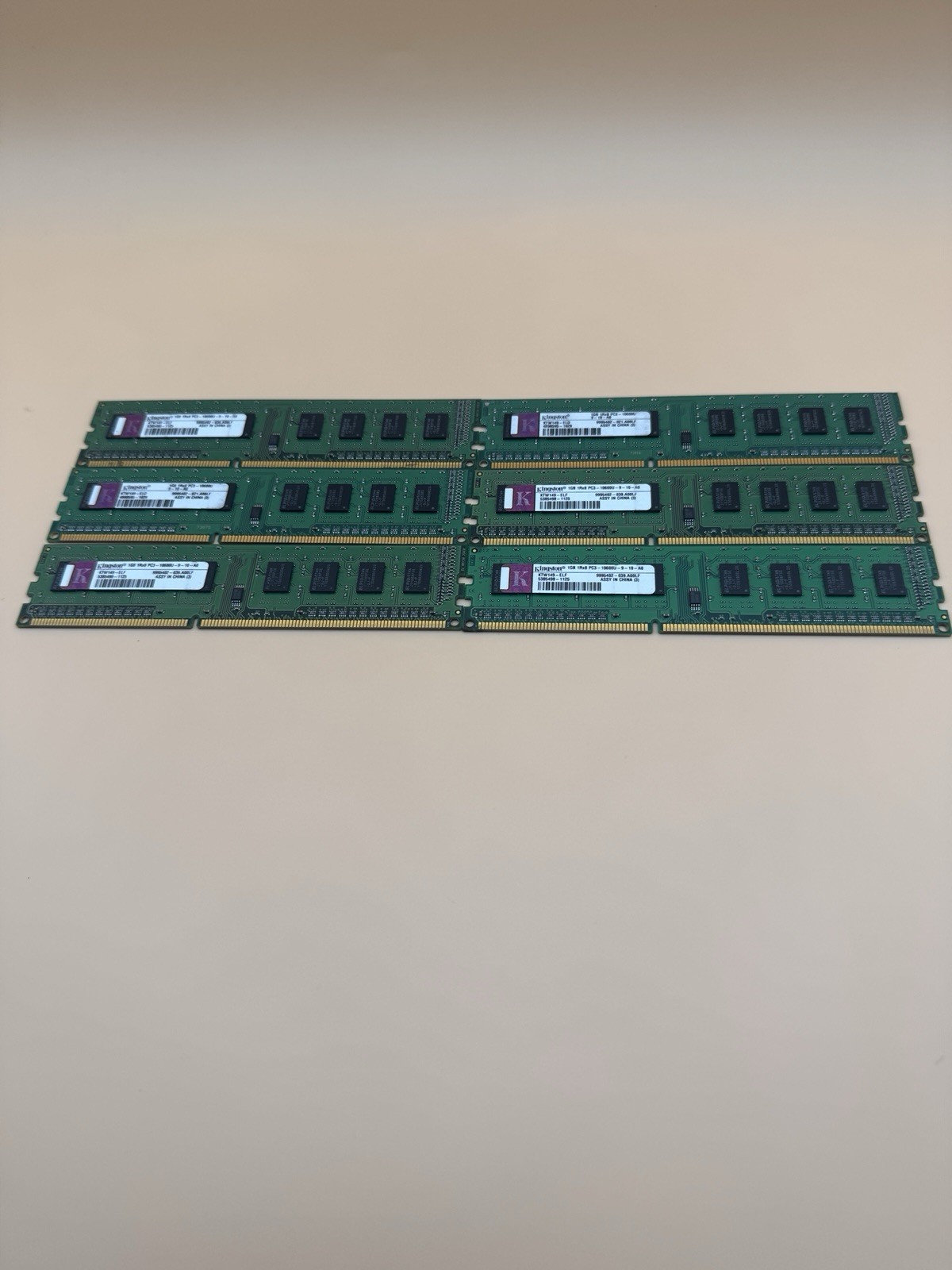 Kingston 6GB 6x1GB DDR3 1333MHz PC3-10600U Desktop RAM KTW149-ELF Lot