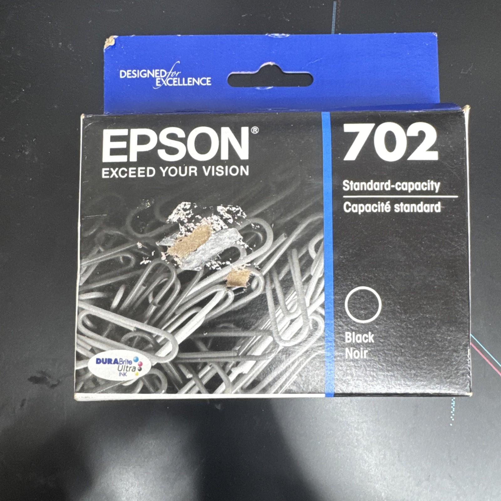 Epson C13T344120 702 Standard-Capacity Black Ink Cartridge 07/2027 NEW
