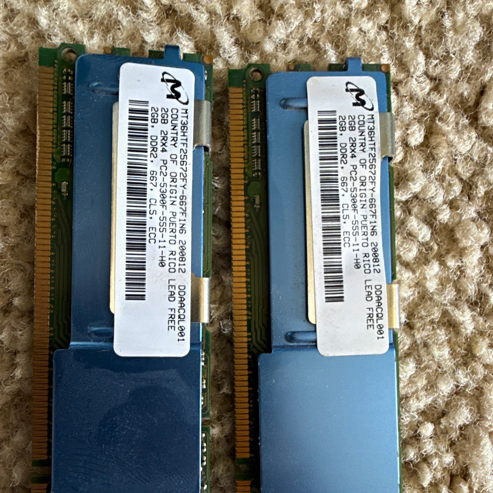 Micron 4GB (2x2GB) PC2-5300F DDR2-667 ECC Fully Buffered 240-Pin FB-DIMM