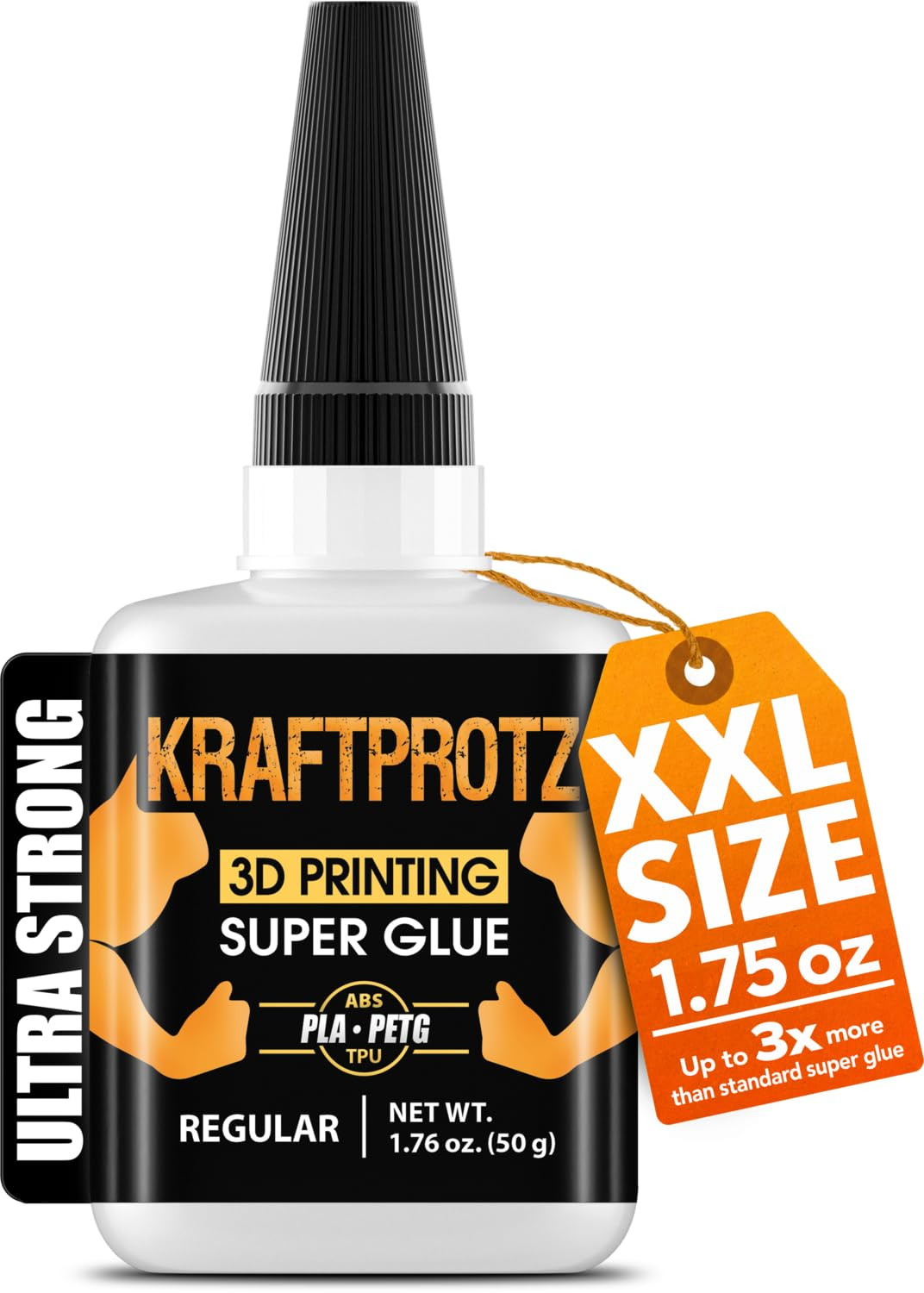 3D Printer Super Glue Thin for PLA, ABS, PETG, TPU & Nylon – 1.76 Oz XXL – Capil