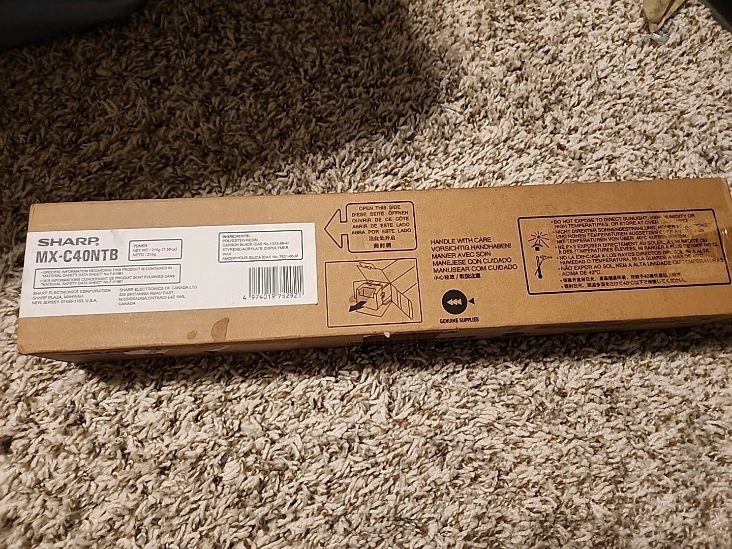 Sharp MX-C40NTB Black Toner Genuine New OEM Boxed. 
