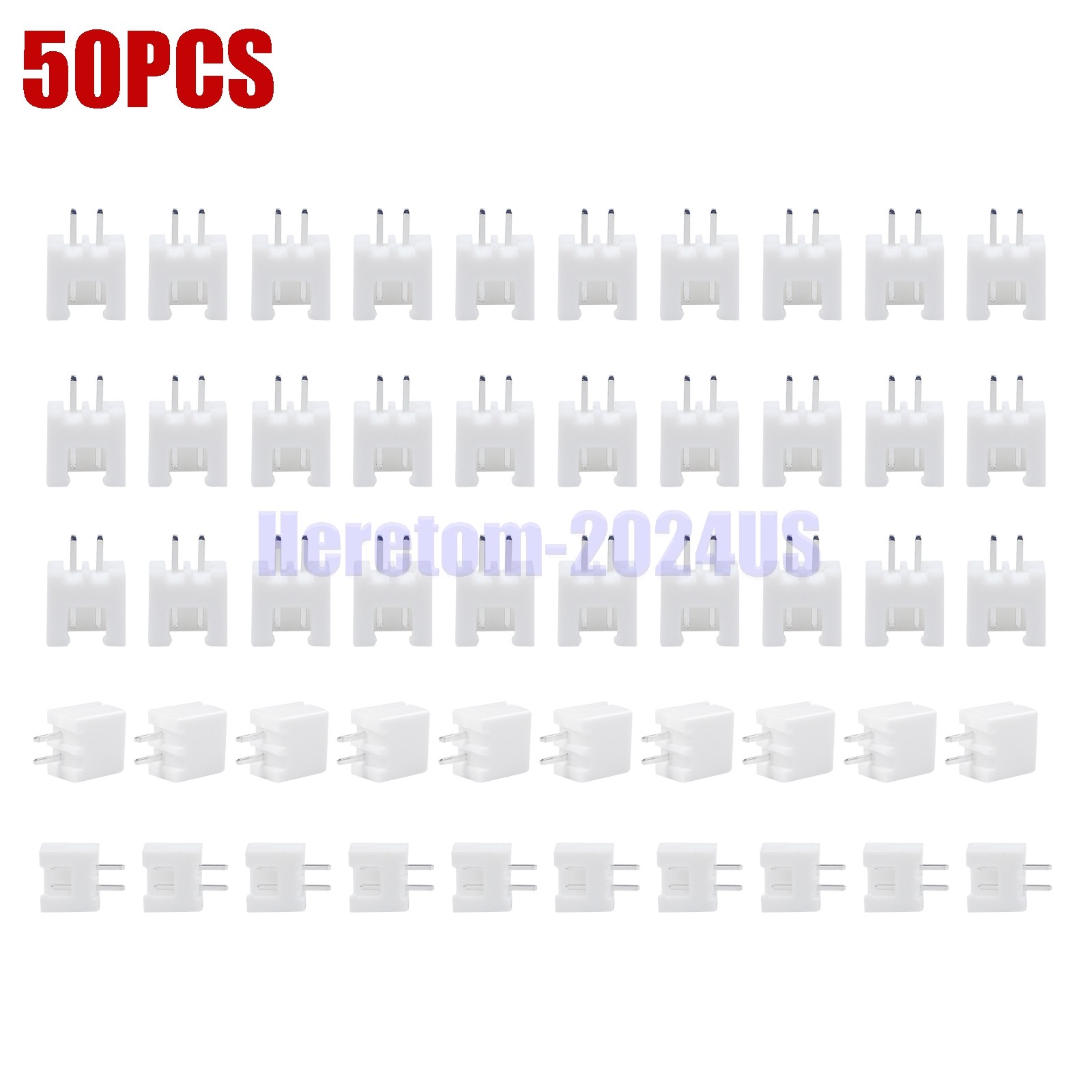 Lot of 50 XH2.54mm Straight Angle Pin Header Housing Wire Cable Connector 2/8Pin