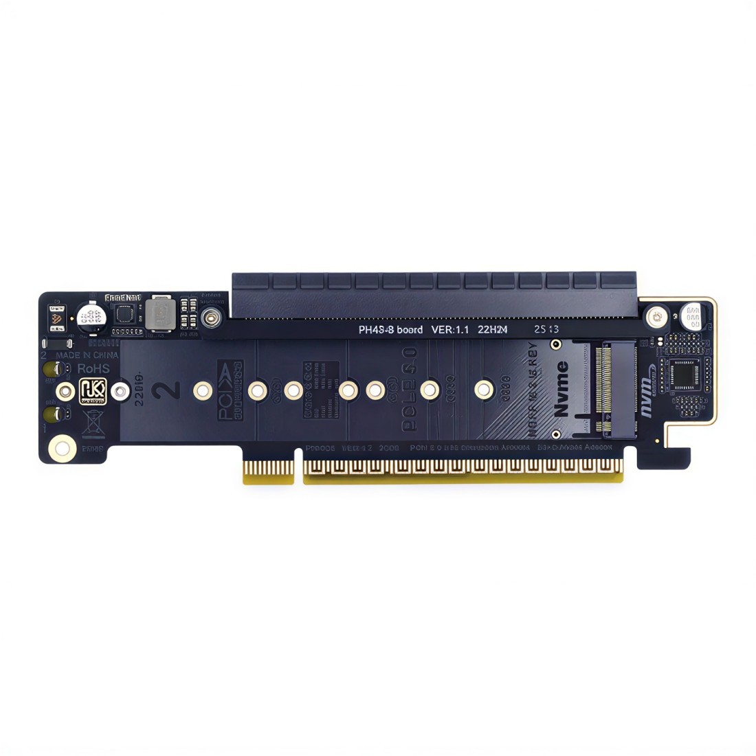 CY X16 to Dual 2X PCI E 5.0 NVME M.2 SSD & 8X Raid Card VROC Raid0 Hyper Adapter