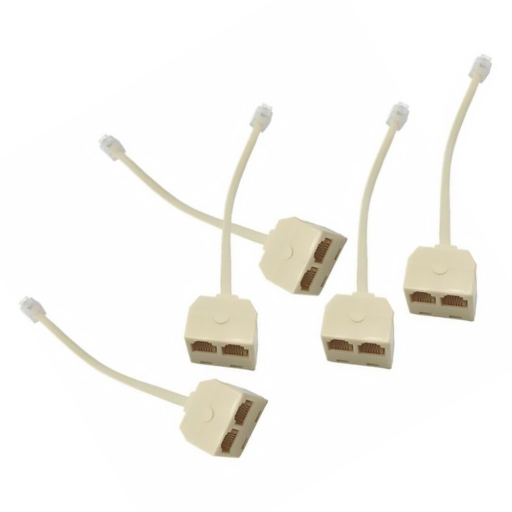 5PCS RJ11 Socket Splitter RJ11 Male To Female Adapter For Landline Telephone
