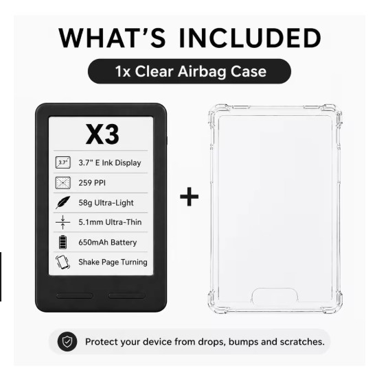 XTEINK X4Pro X3 E-Reader 3.7  E-Ink Screen 16GB Portable E-Book Reader