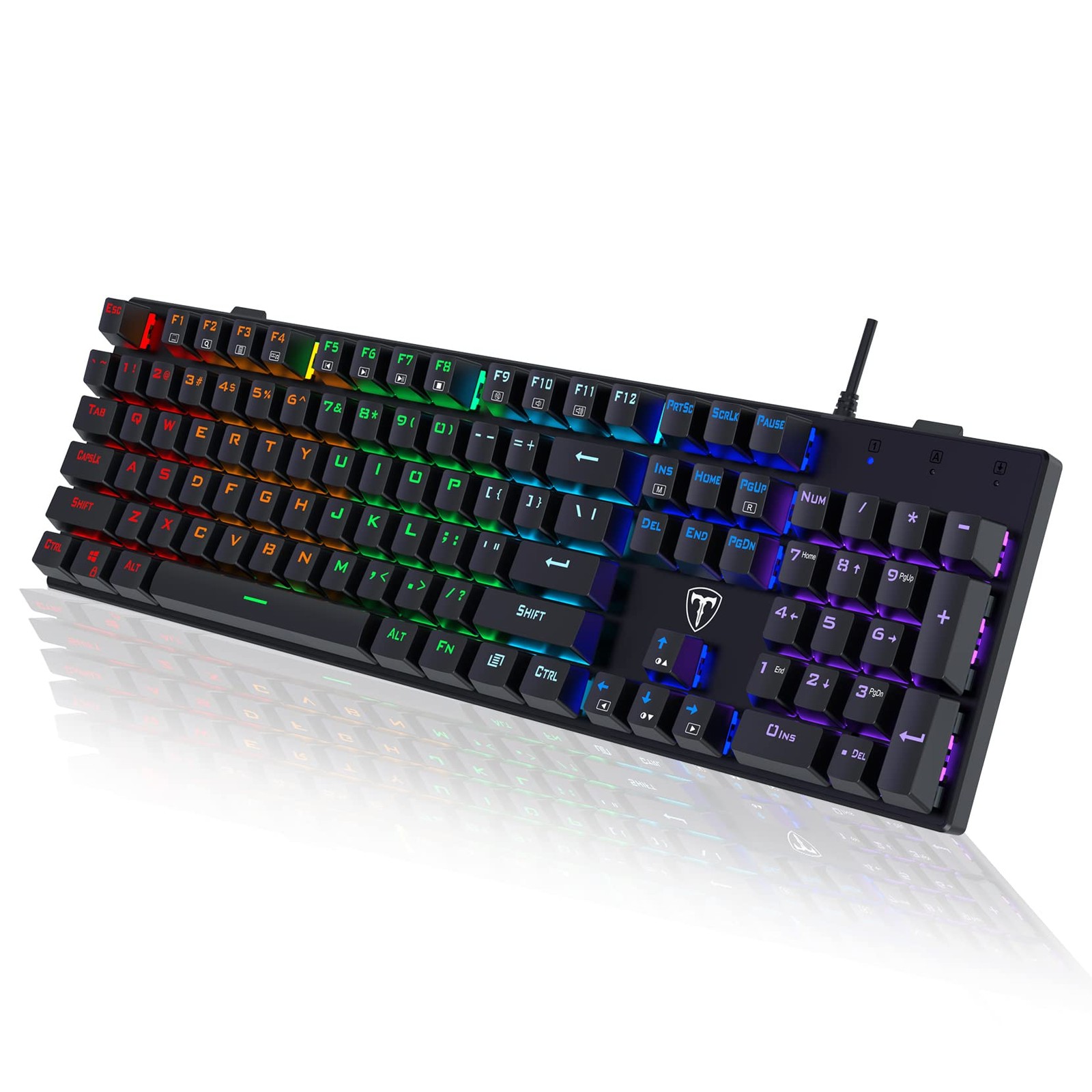Risophy Mechanical Gaming Keyboard, Rgb 104 Keys Ultra-slim Led Backli