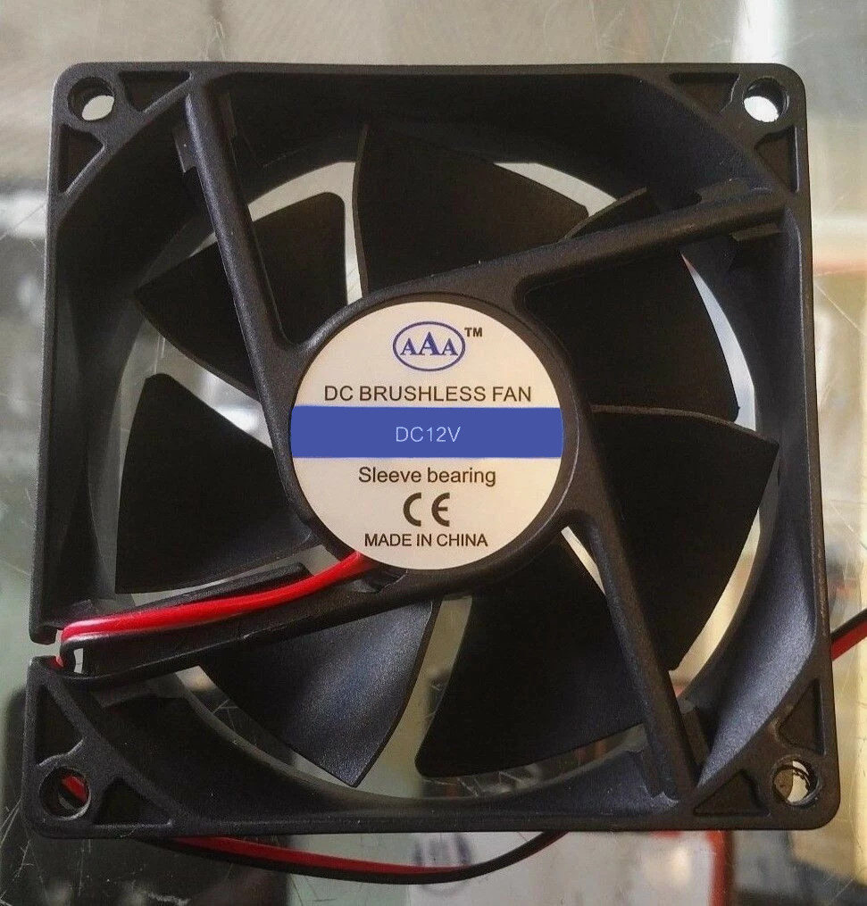 AAA Cooling Fan or Equivalent 12VDC 7 Blades 80x80x25mm 3 1/8in x3 1/8 in x 1in 
