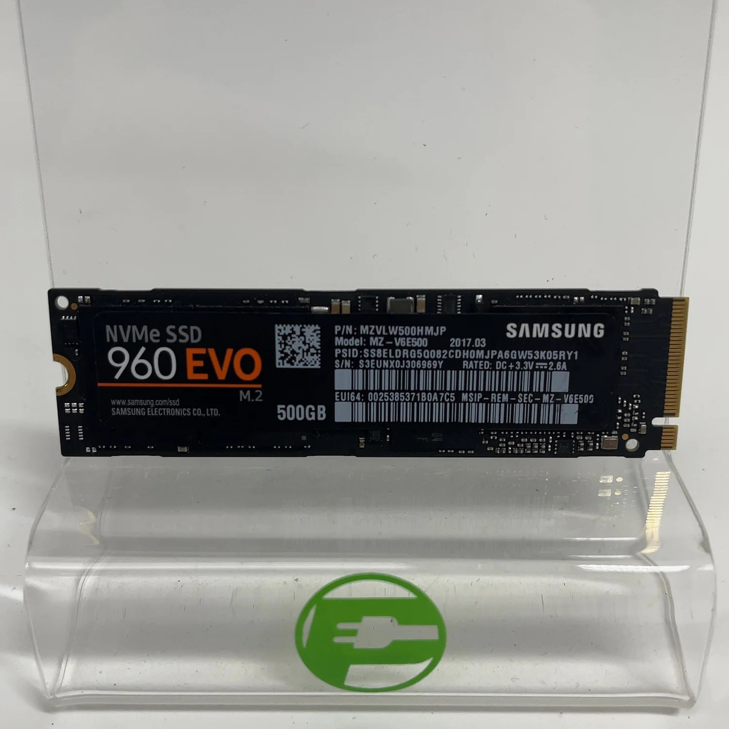 Samsung 2280mm 960 EVO 500GB M.2 NVMe Gen 3.0 x 4 SSD MZ-V6E500