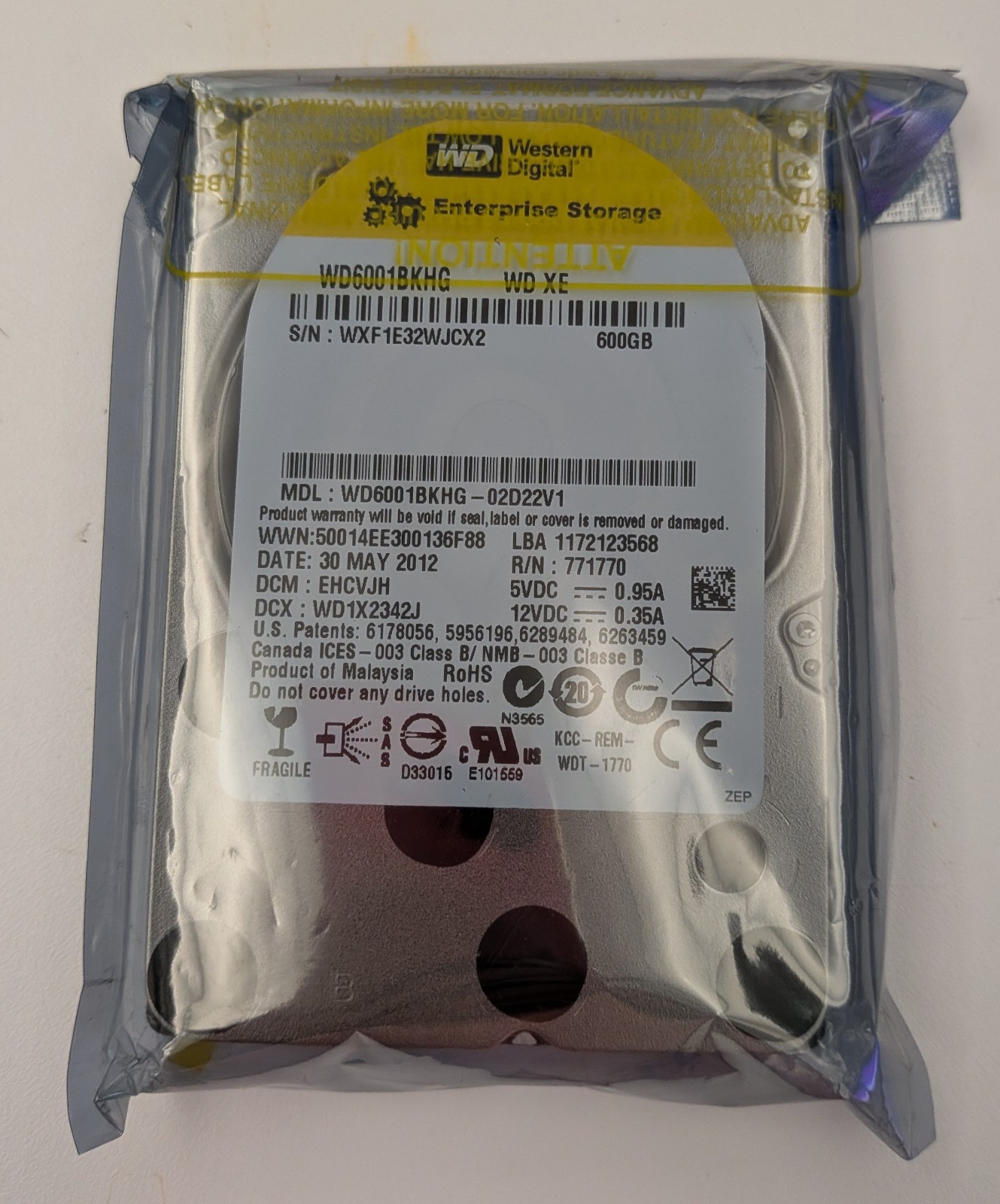 Western Digital WD6001BKHG XE 600gb 6Gb/s 10000 rpm 2.5" SAS HDD NEW