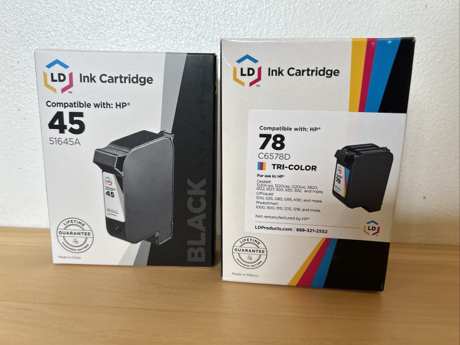 Reman Ink Replacements for HP 45 & 78 (1 Blk, 1 Color, 2-Pk)