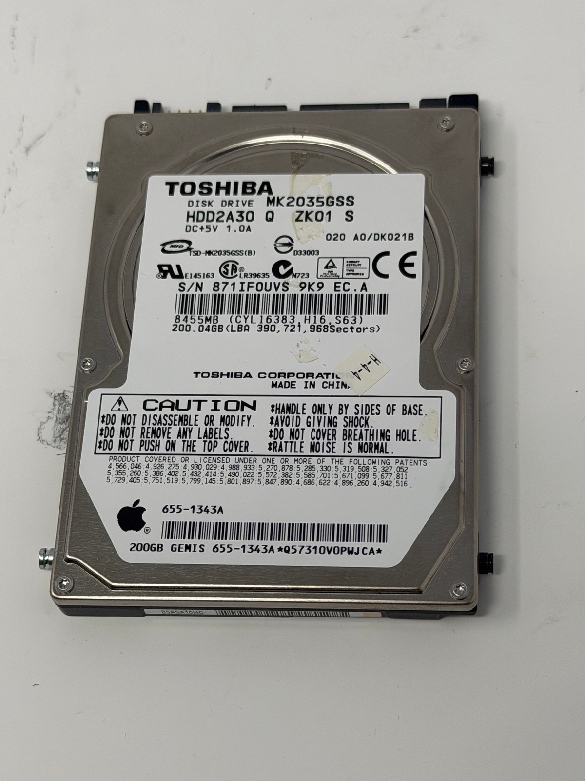 Toshiba MK2035GSS 160GB SATA Grade B