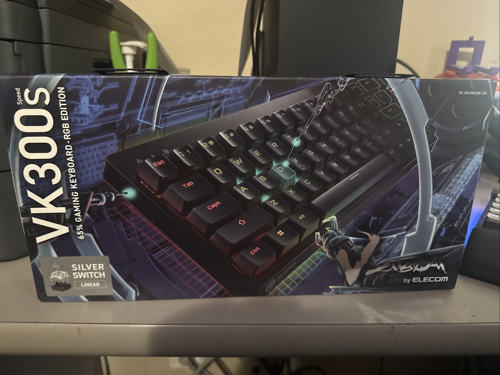 Elecom Gaming V Custom VK300S Mini 65% RGB Gaming Keyboard, Wired, Brand New