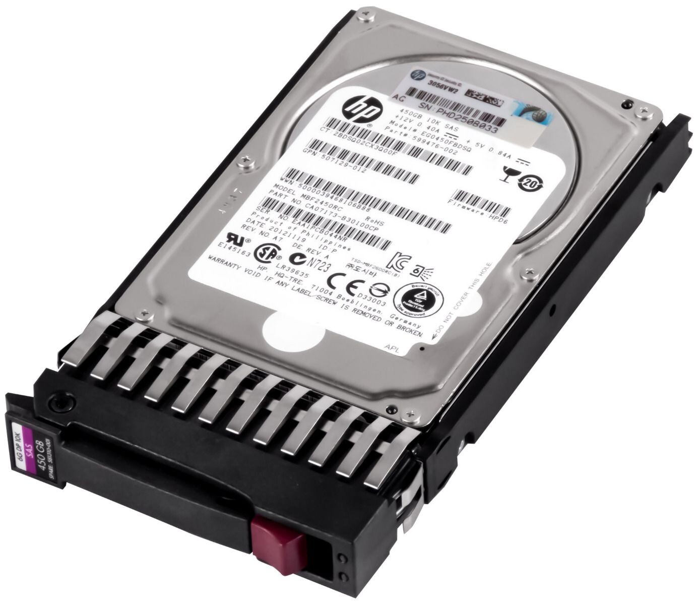 HARD DRIVE HP 599476-002 EG0450FBDSQ 450GB 10K SAS-2 2.5''