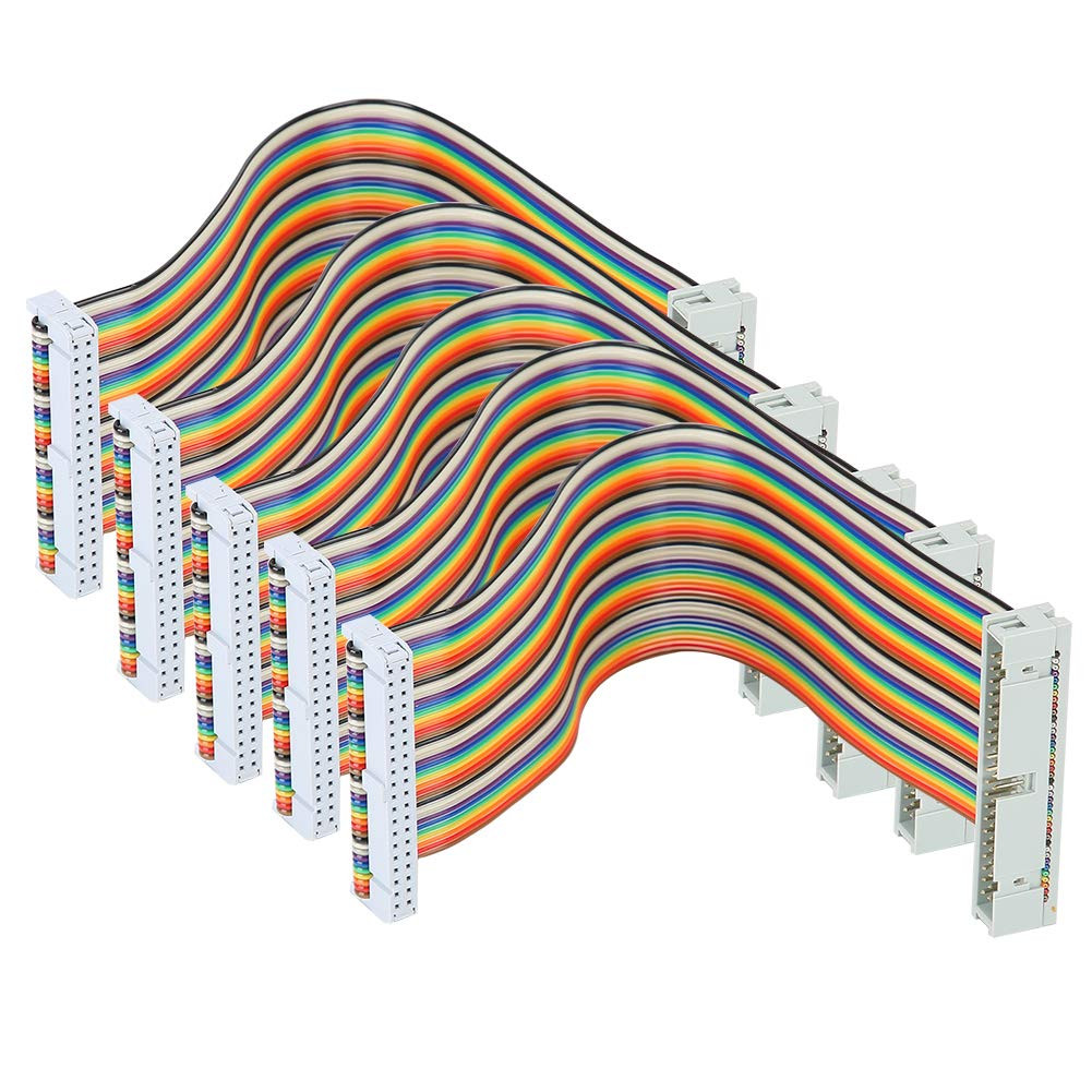 5Pcs GPIO Ribbon Cable for Male to Female 40pin Breadboard Jumper Wire Computer