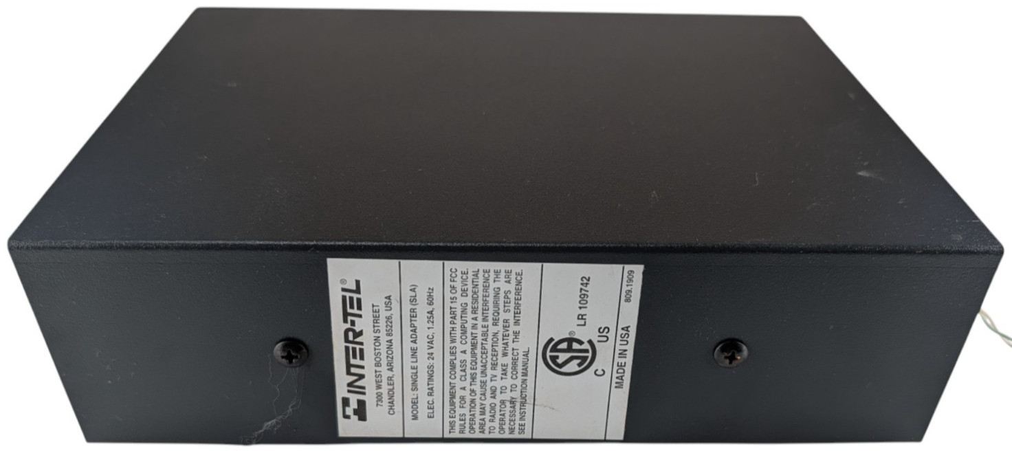 Inter Tel 550.2500 Single Line Adapter SLA 2 Port DKSC 24VAC Axxess Used