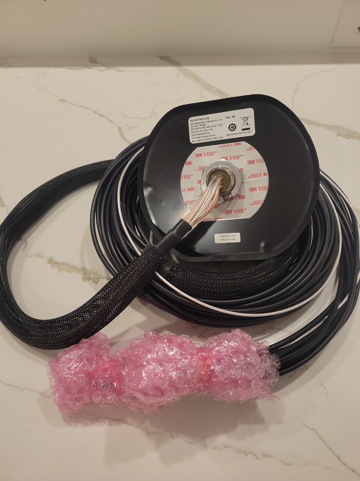 Cisco 5G-ANTM-O-4-B, 5G SUB-6 GHz 4G LTE 4-in-1 Outdoor Antenna & Cable – Black