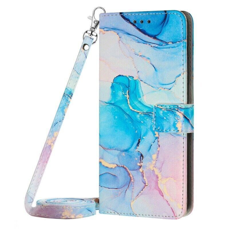 Marble Leather Wallet Cover Case For Google Pixel 8 9 11 10 Sony 1 5 10 Sharp