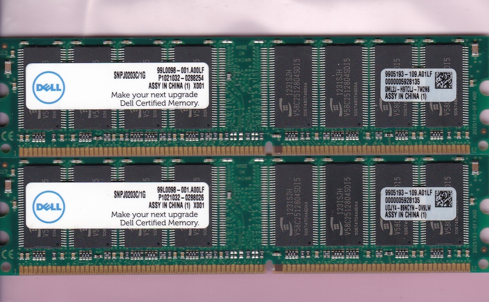 2GB 2x1GB PC3200 DDR-400 DELL SNPJ0203C/1G ProMOS DESKTOP RAM MEMORY KIT DDR1