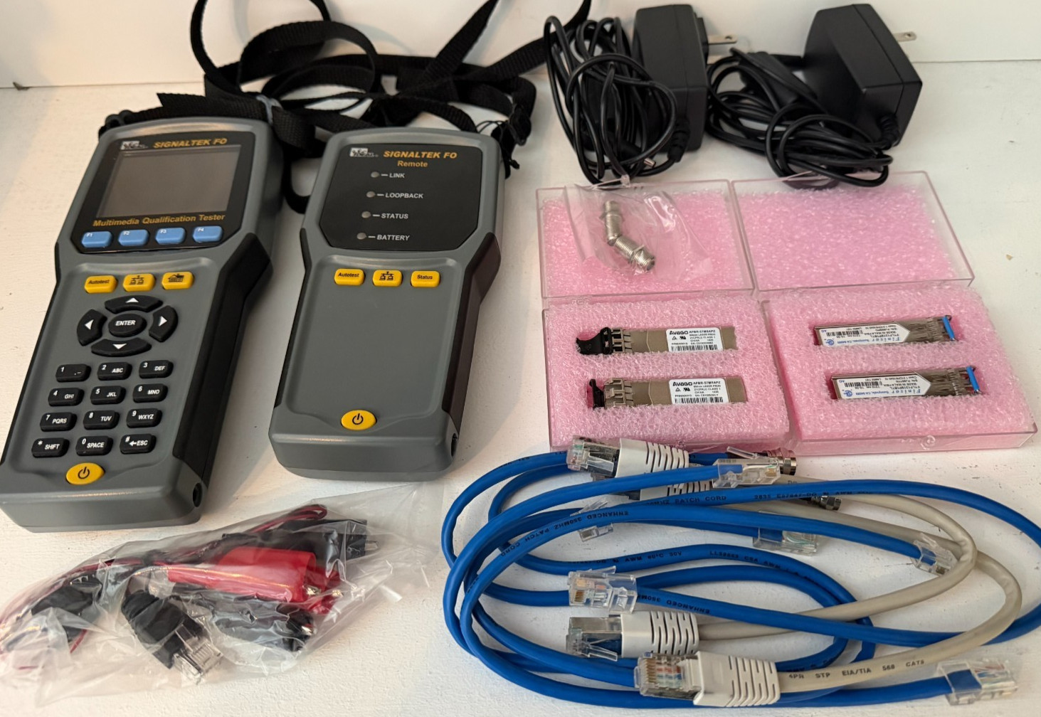 IDEAL SignalTEK FO Fiber Optic & Copper Network Qualification Tester Kit w/ Remo