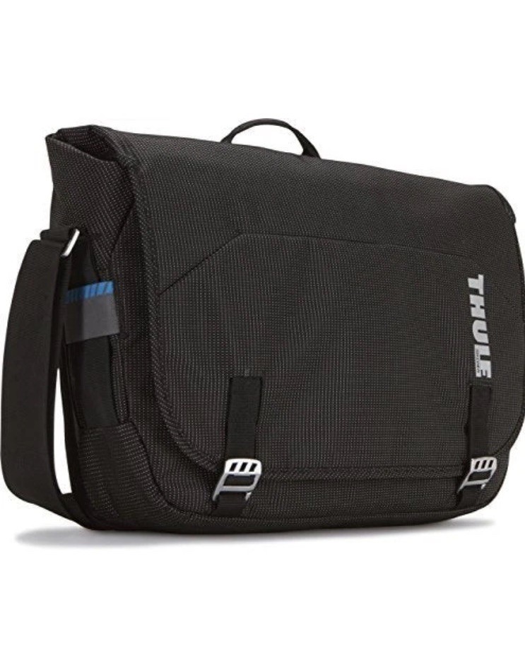 Thule TCMB-115 Crossover Messenger Bag Black Fits 15" Laptop TSA Travel 17"x13"