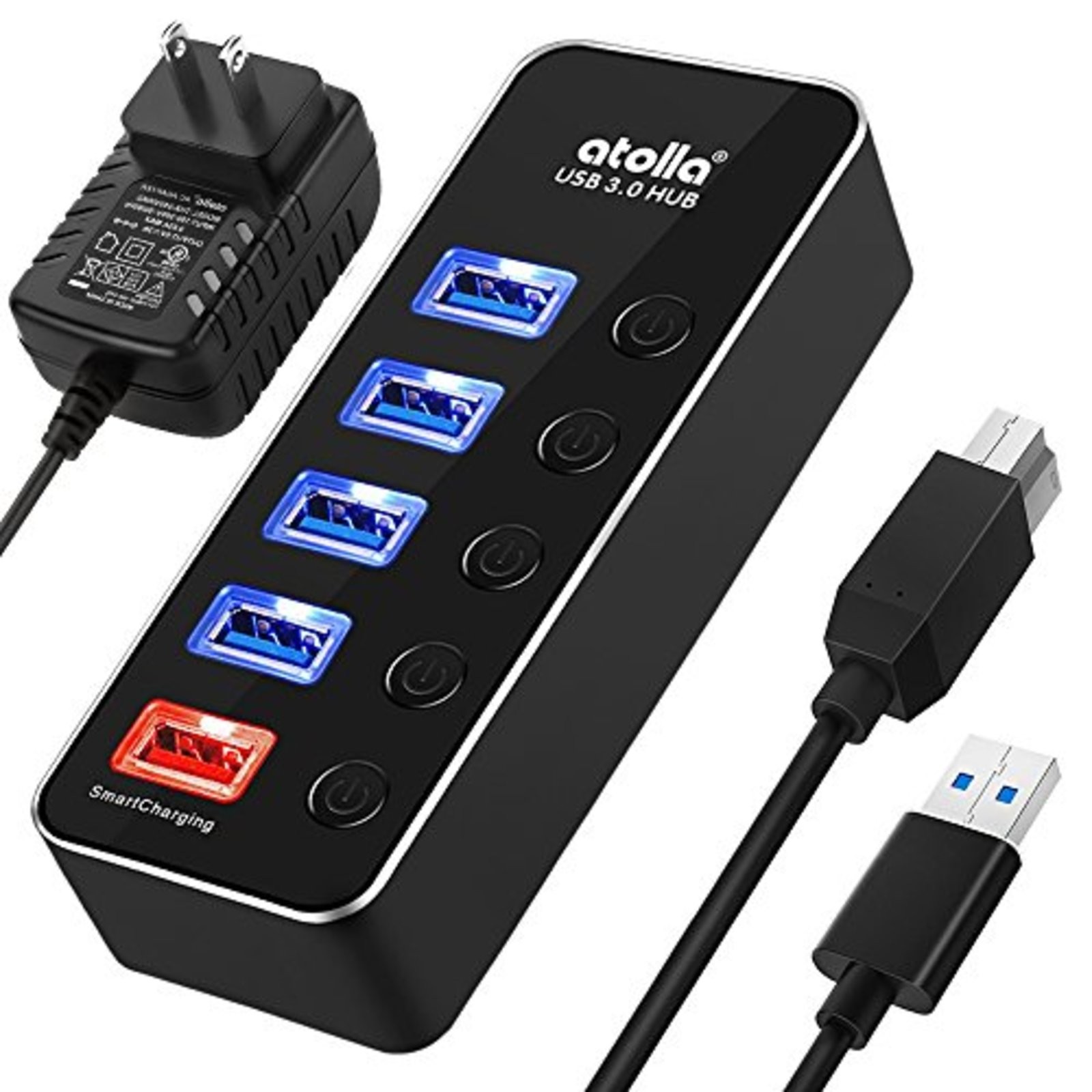 Atolla USB3.0 Hub Power aluminum Self-powered four-port high-speed F/S w/Track#