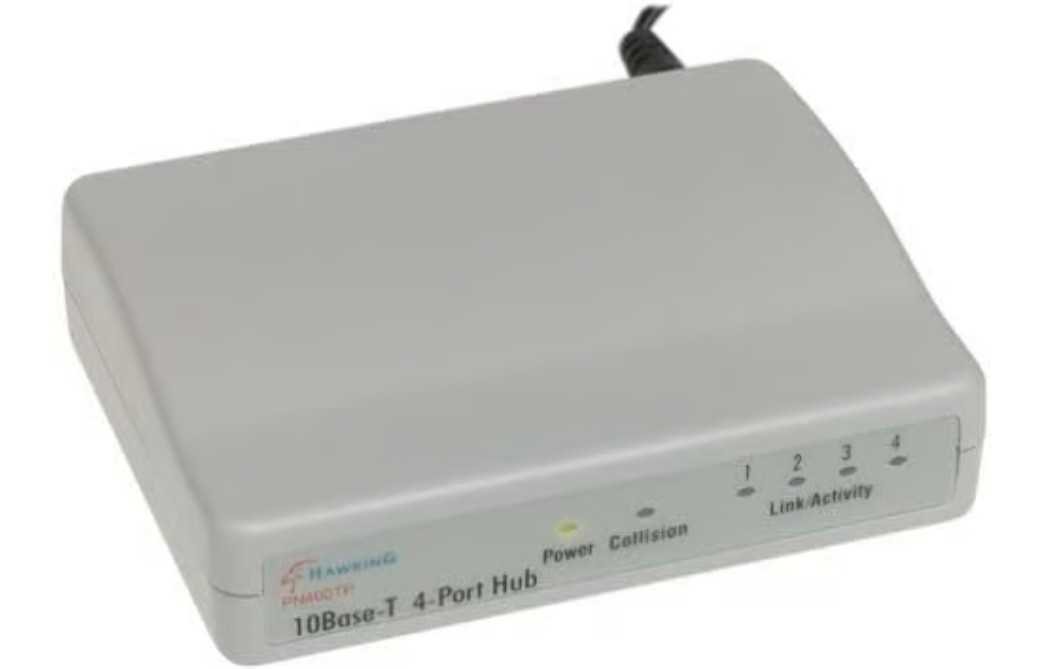 Hawking 4-Port 10Base-T Wired Ethernet Hub PN400TP with Power Adapter