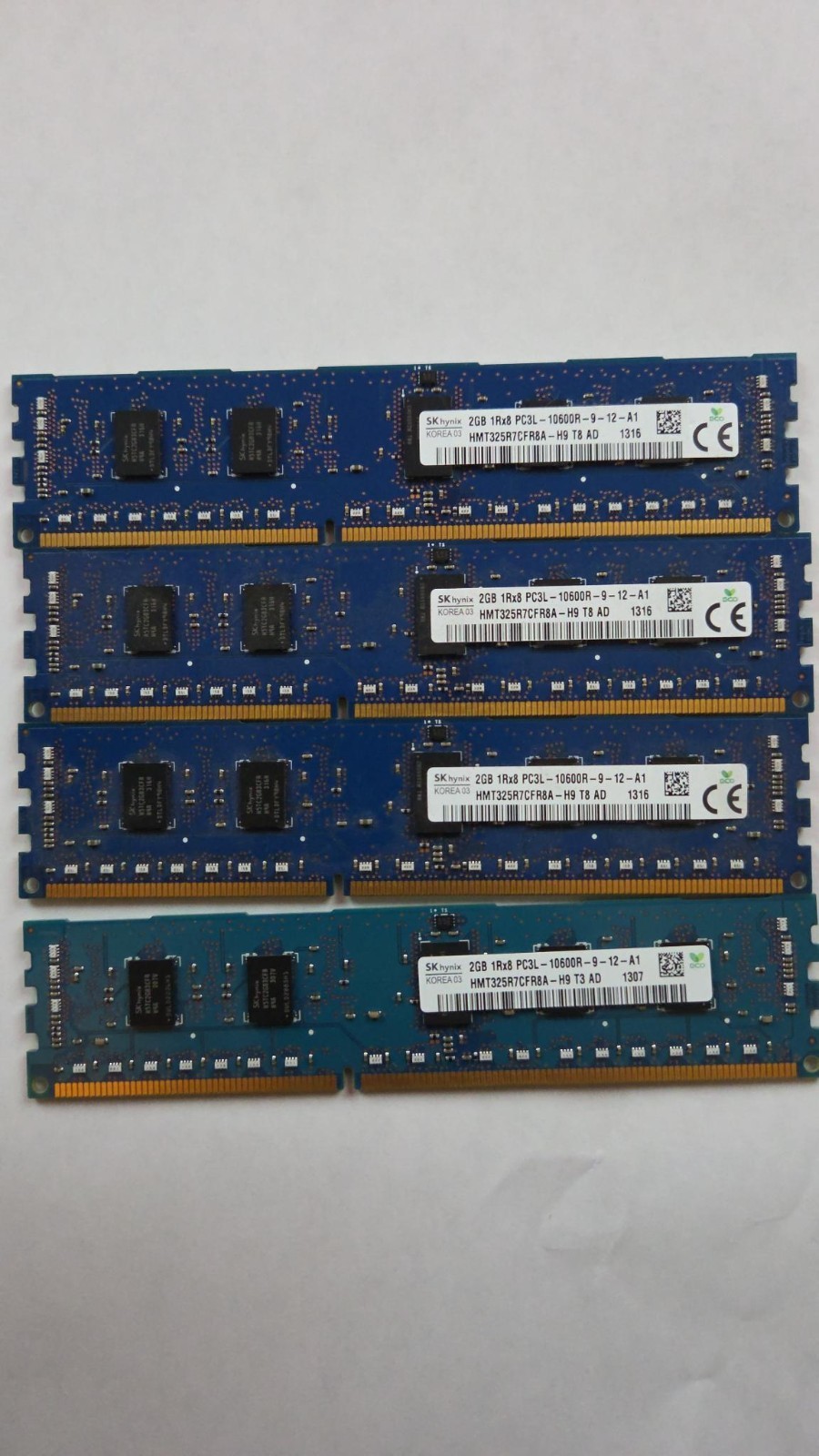 SK Hynix 8GB 4x2GB 1Rx8 PC3L-10600R DDR3-1333 ECC Reg Server RAM HMT325R7CFR8A