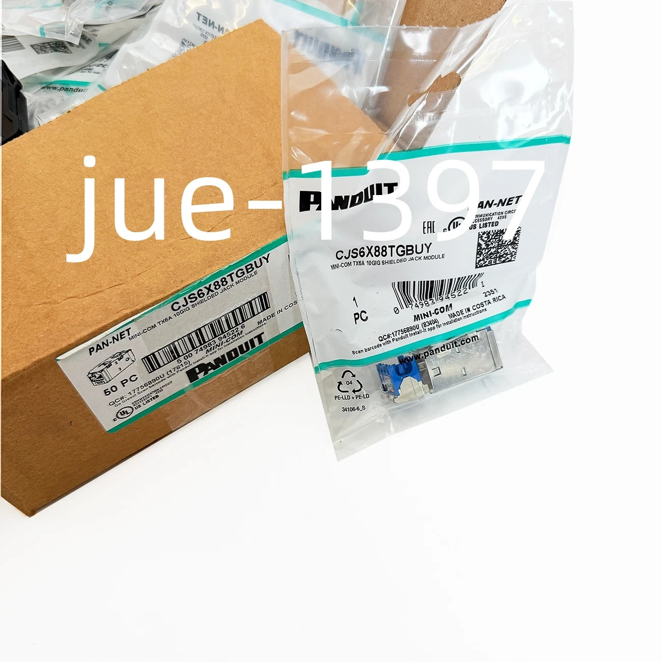 Panduit CJS6X88TGBUY for Super Category 6 Shielded Network Module (Qty 10)