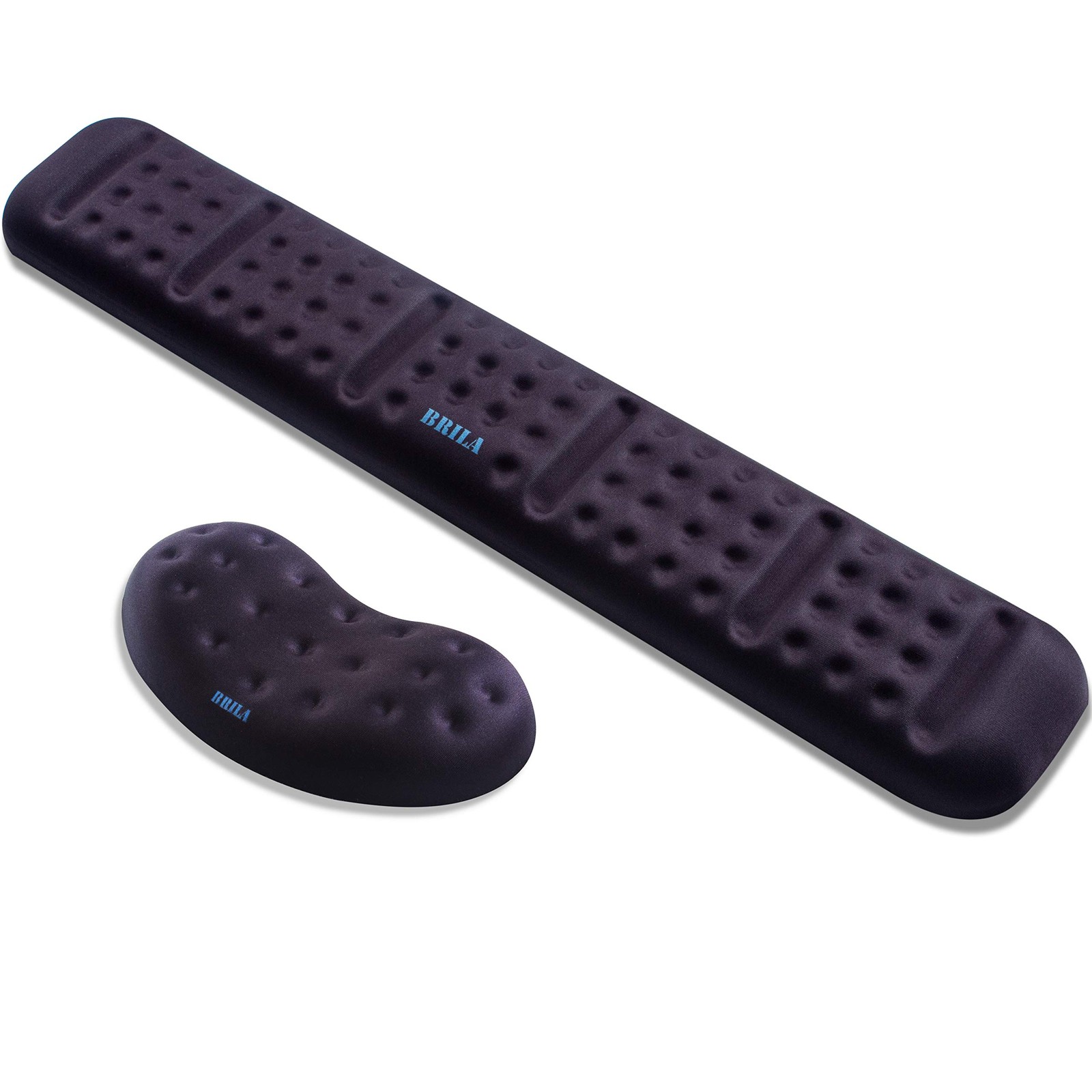 BRILA Upgraded Ergonomic Keyboard and Mouse Wrist Rest Support Cushion Pad Set -