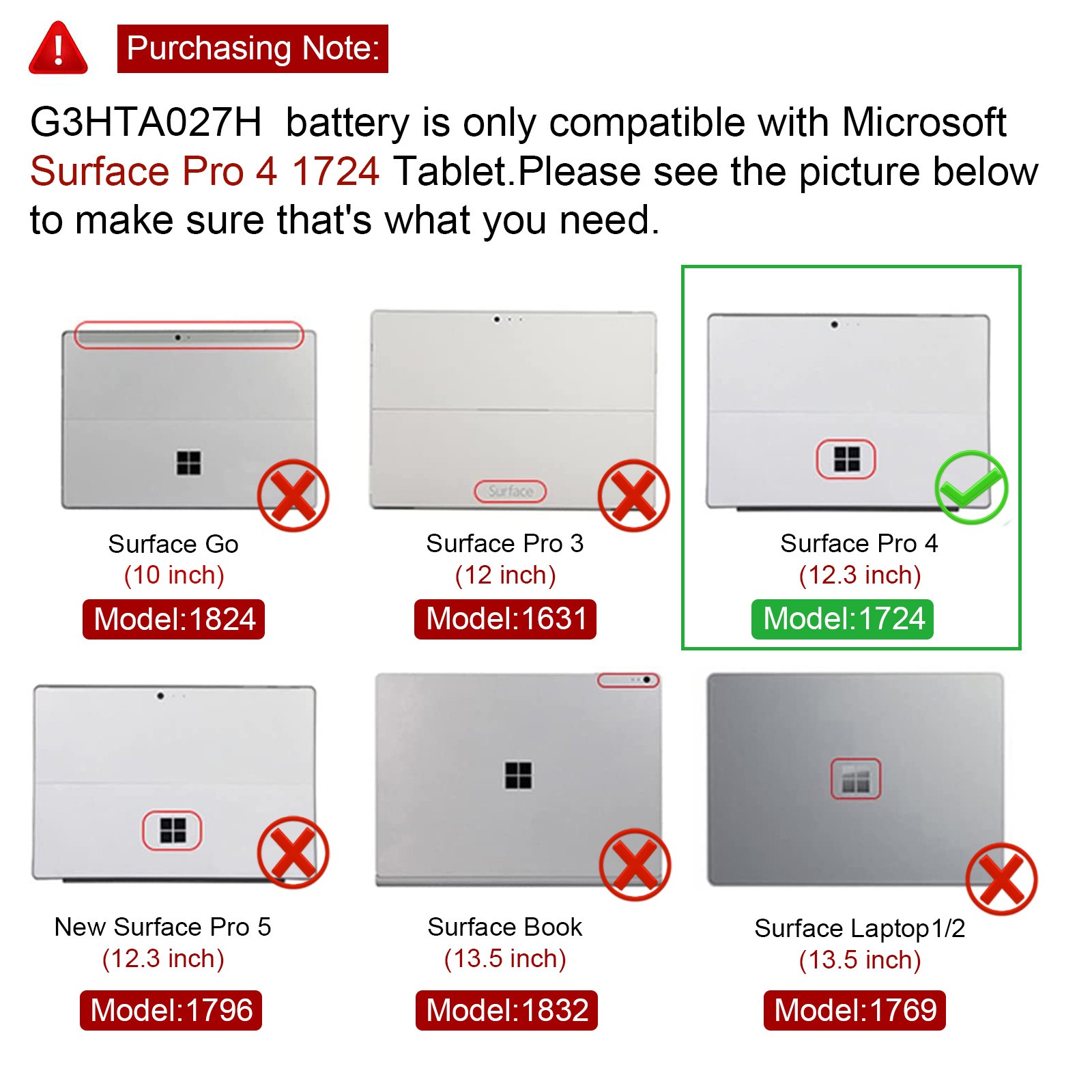 New Replacement Battery DYNR01 G3HTA027H For Microsoft Surface Pro 4 1724 12.3"